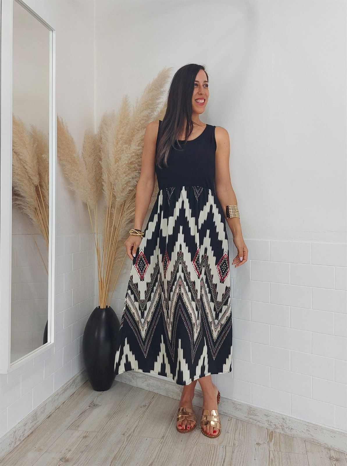 VESTIDO SAFARI NEGRO - Imagen 3