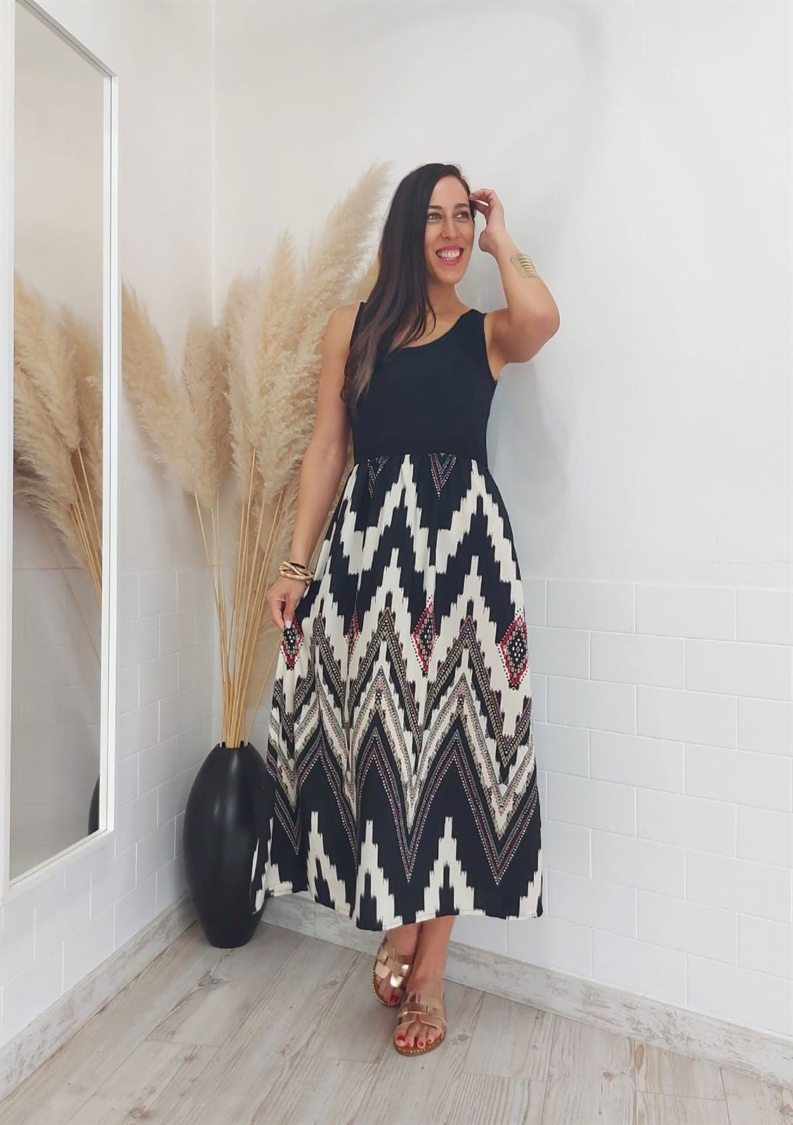 VESTIDO SAFARI NEGRO - Imagen 4