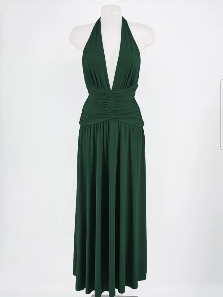 VESTIDO SALOU VERDE BOTELLA - Imagen 1