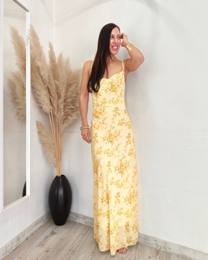 VESTIDO SOFIA ESTAMPADO AMARILLO - Imagen 1