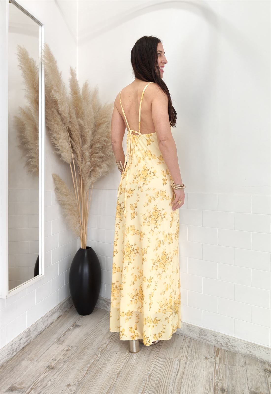 VESTIDO SOFIA ESTAMPADO AMARILLO - Imagen 5