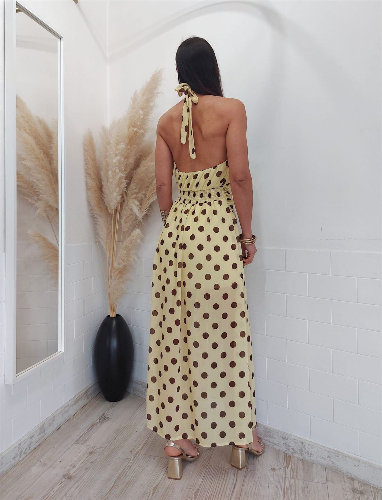 VESTIDO SONIA LUNARES AMARILLO - Imagen 3