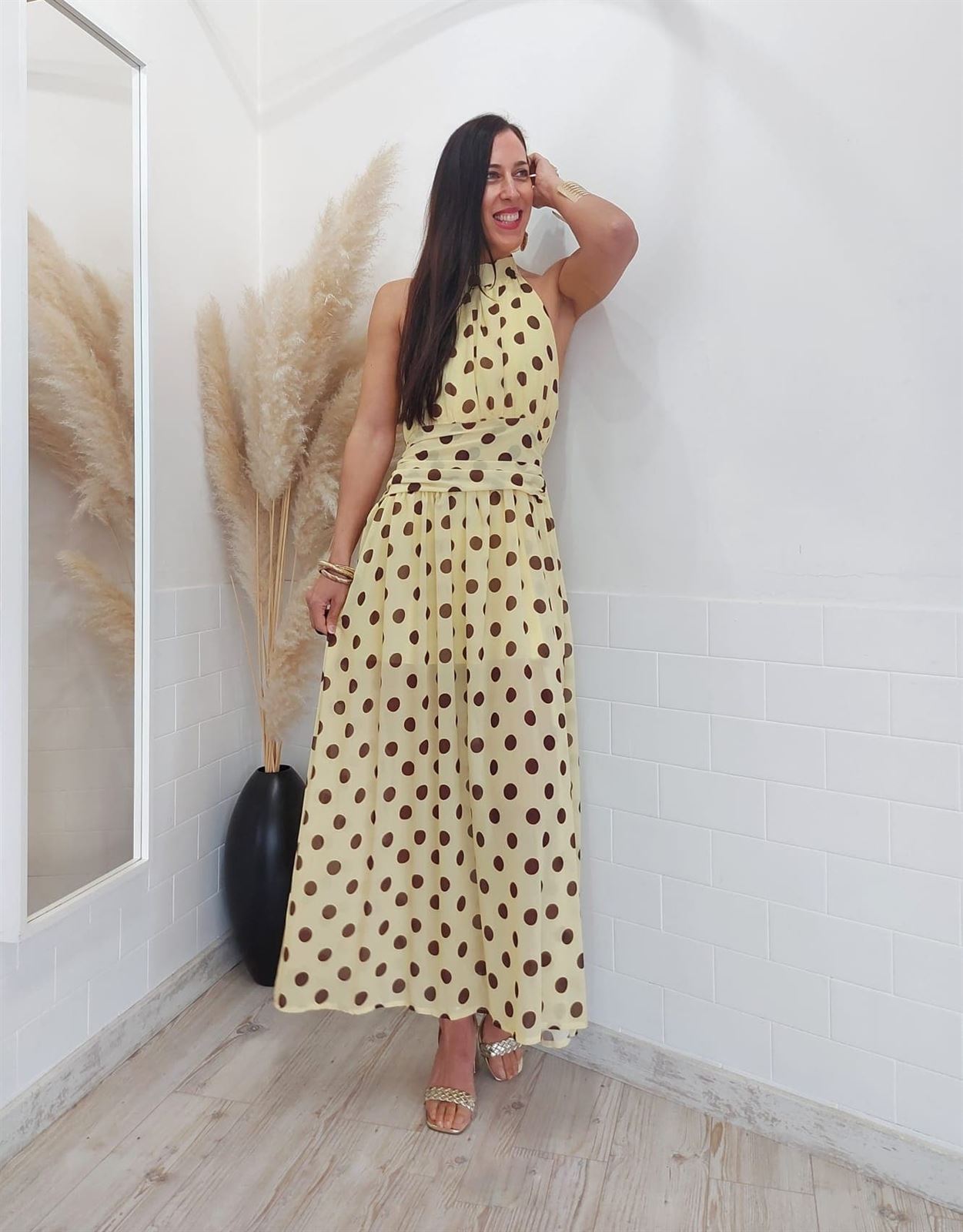 VESTIDO SONIA LUNARES AMARILLO - Imagen 6