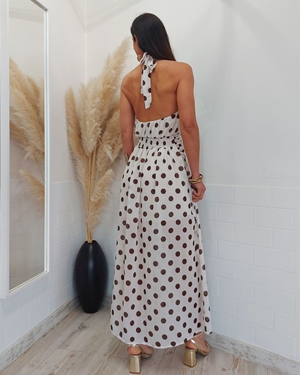 VESTIDO SONIA LUNARES BEIGE - Imagen 1