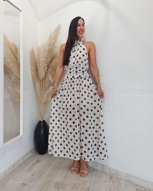 VESTIDO SONIA LUNARES BEIGE - Imagen 2