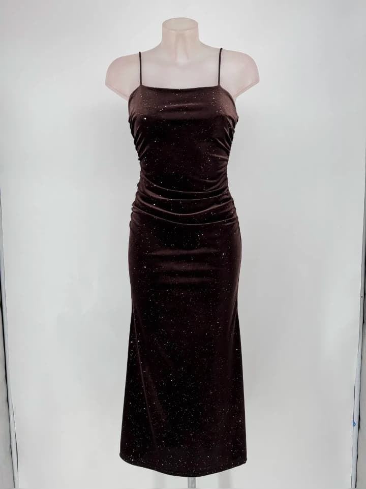 VESTIDO TERCIOPELO BRILLI CHOCOLATE - Imagen 1