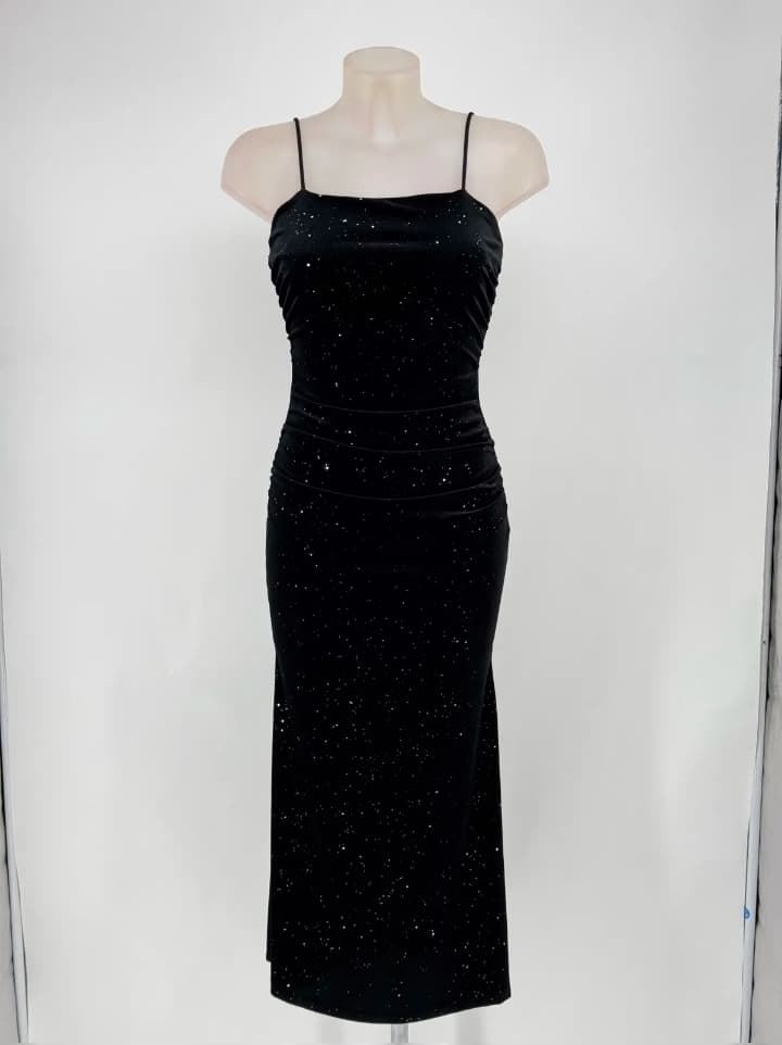 VESTIDO TERCIOPELO BRILLI NEGRO - Imagen 1