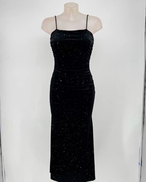 VESTIDO TERCIOPELO BRILLI NEGRO - Imagen 1
