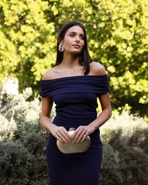 VESTIDO TOLEDO ESCOTE HALTER MARINO - Imagen 2