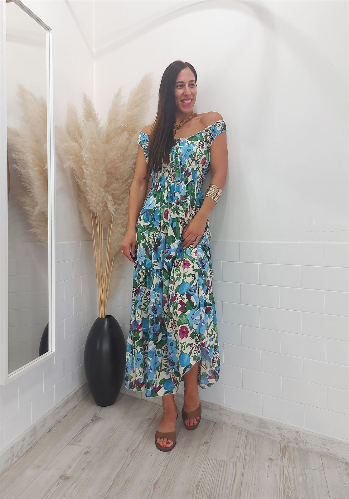 VESTIDO TROPICO AZUL - Imagen 3