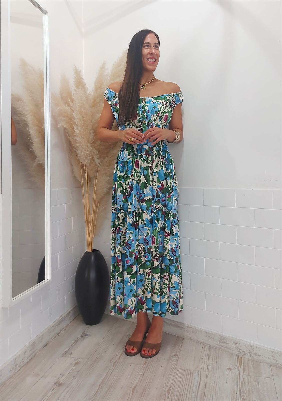 VESTIDO TROPICO AZUL - Imagen 4
