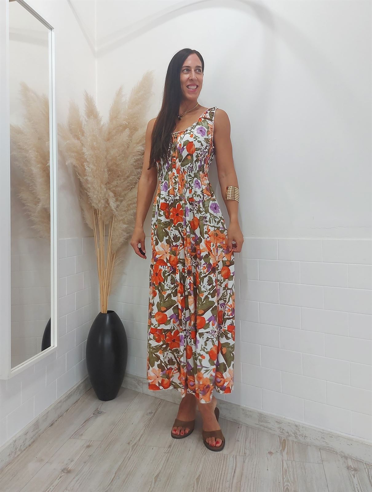VESTIDO TROPICO NARANJA - Imagen 3