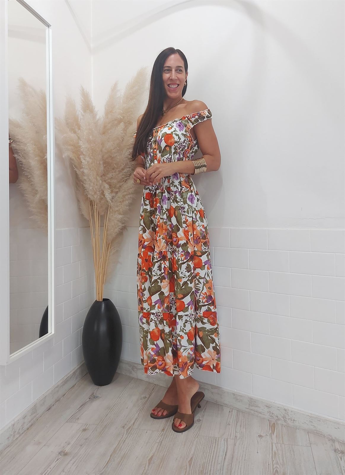 VESTIDO TROPICO NARANJA - Imagen 4