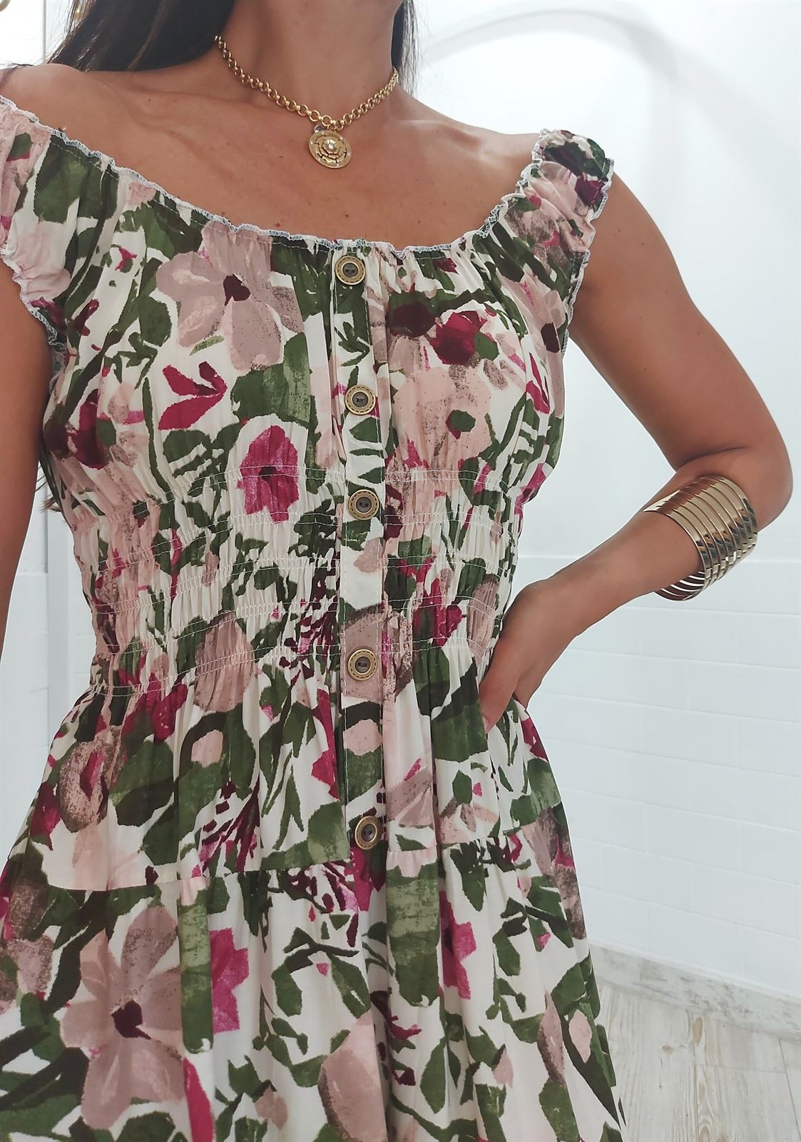 VESTIDO TROPICO ROSA - Imagen 1