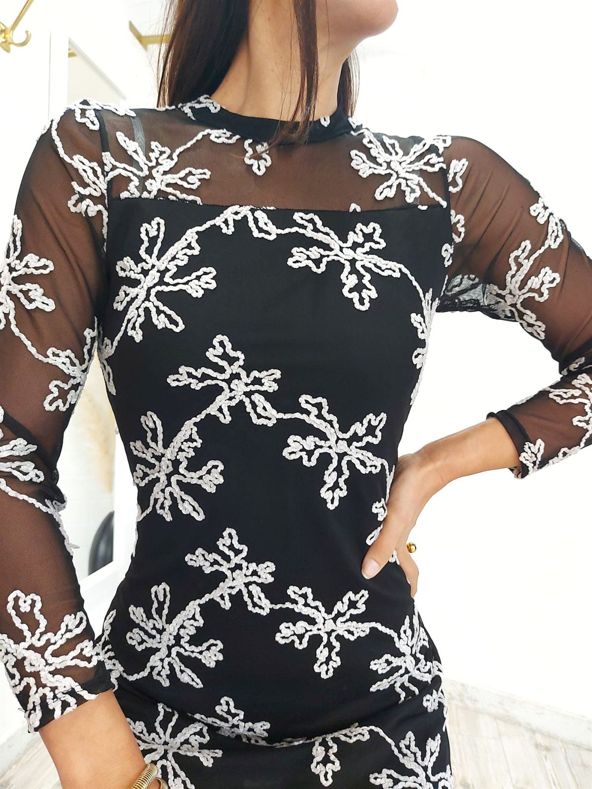 VESTIDO TUL BORDADO - Imagen 2