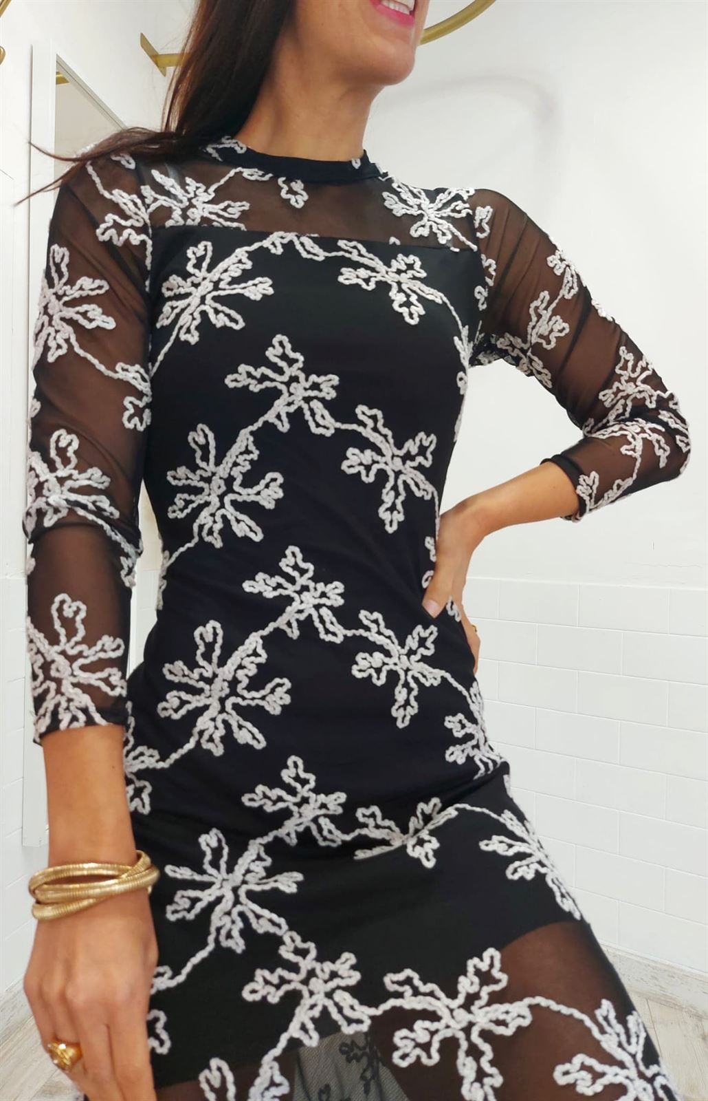 VESTIDO TUL BORDADO - Imagen 6