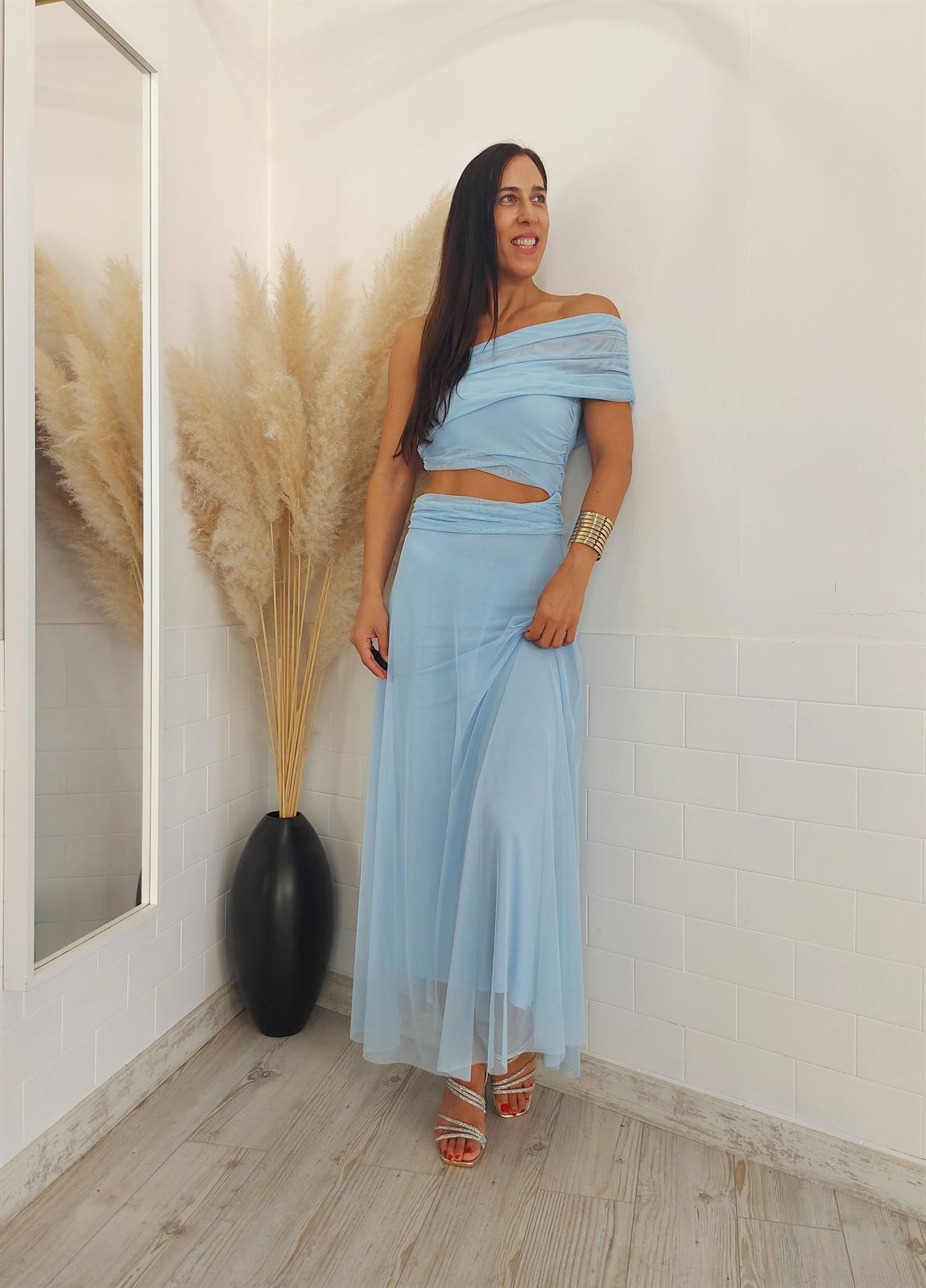VESTIDO TUL CELESTE - Imagen 3