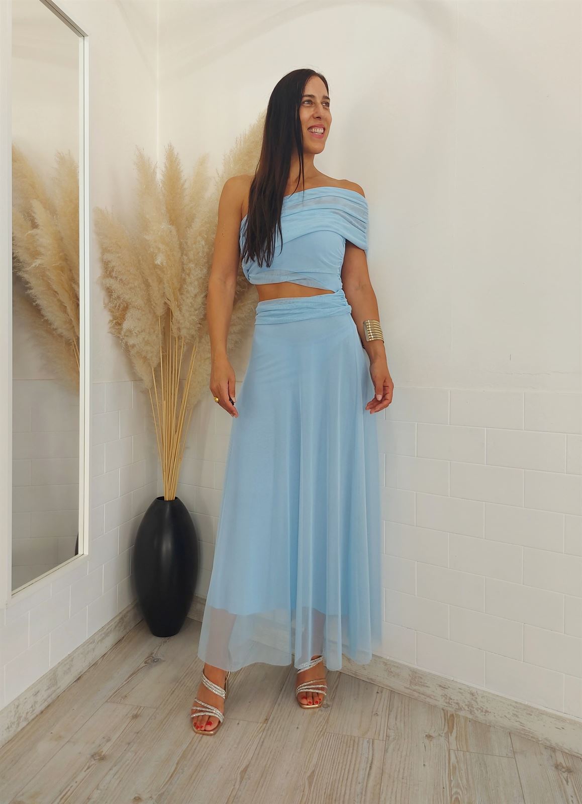 VESTIDO TUL CELESTE - Imagen 4