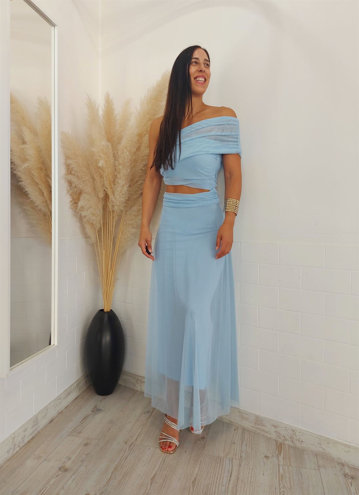 VESTIDO TUL CELESTE - Imagen 5