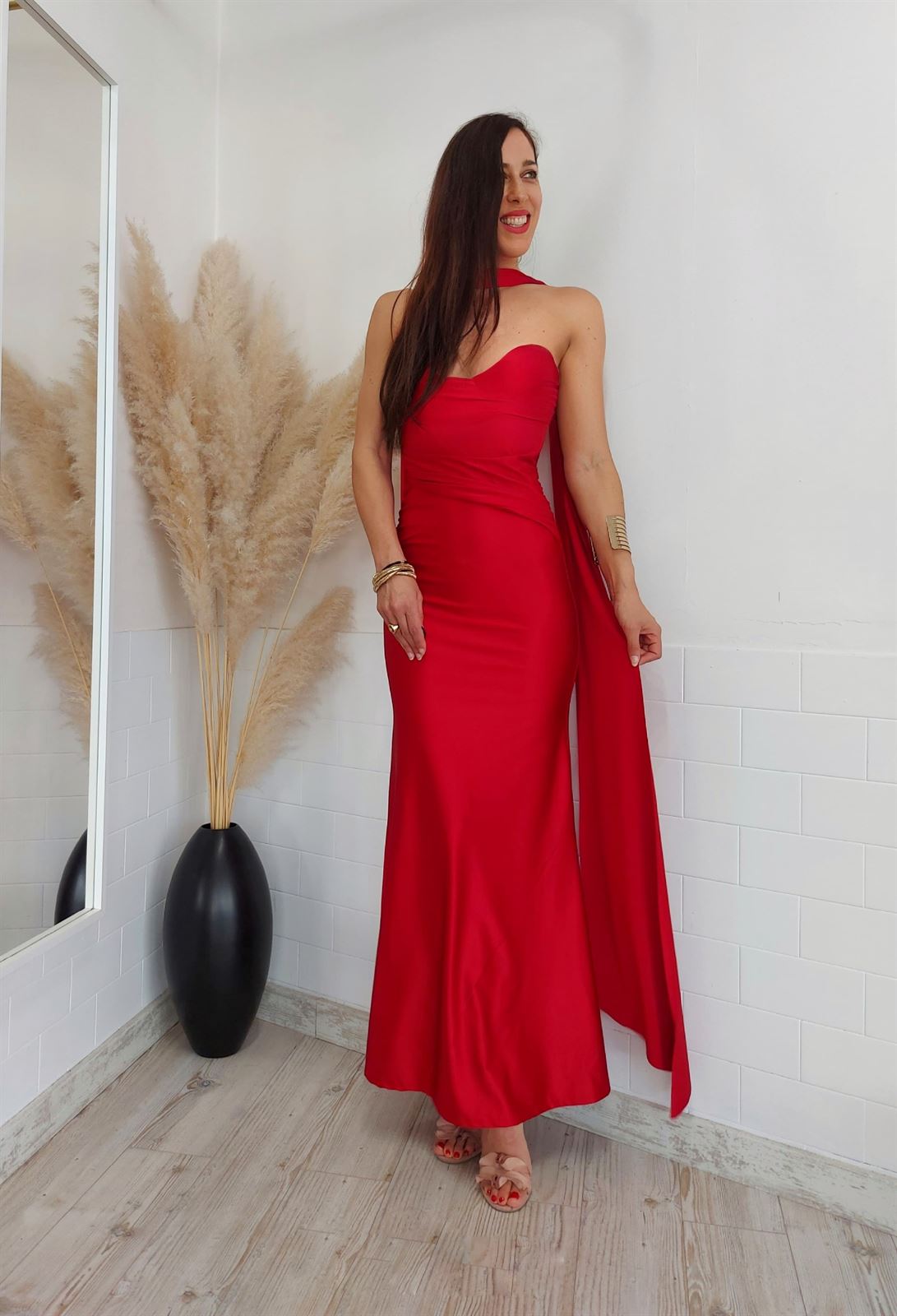 VESTIDO VALENTINA ROJO - Imagen 1