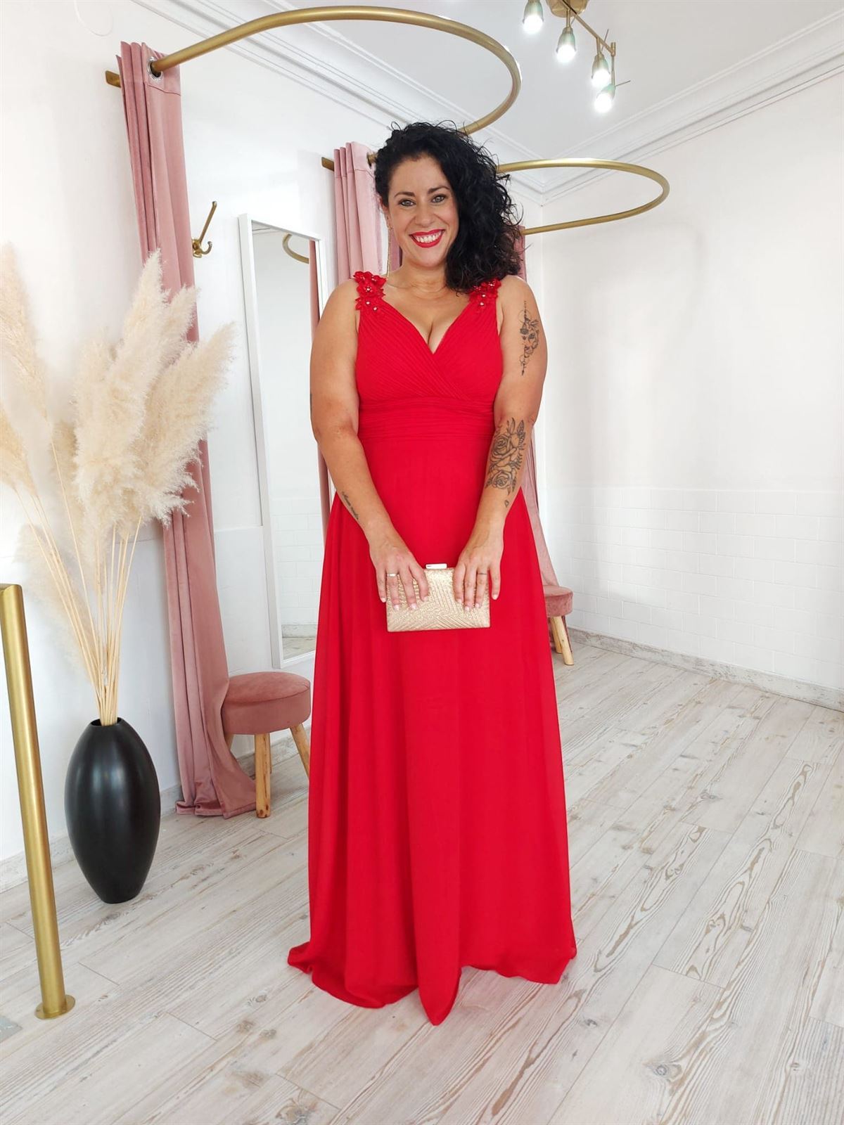 VESTIDO VALERIA ROJO - Imagen 4